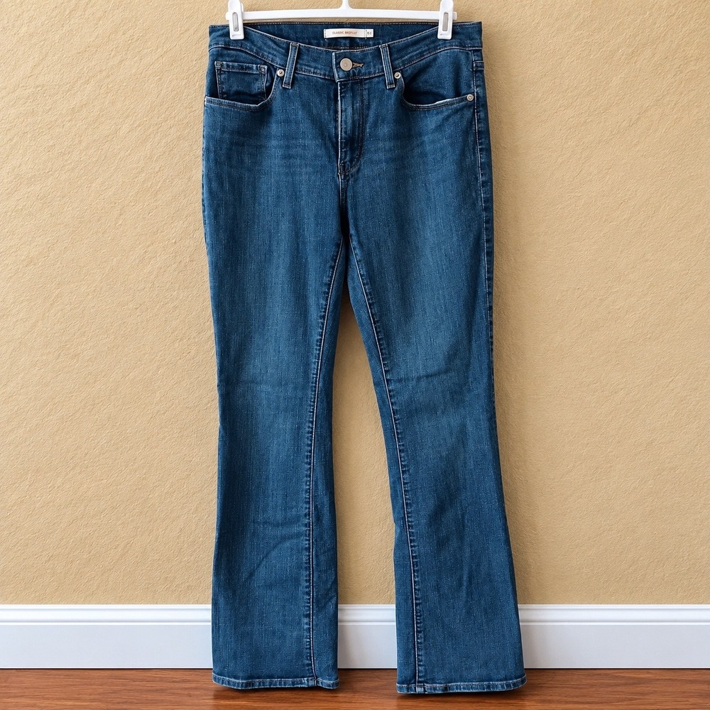 Levi's Classic Bootcut Jeans Premium 715 W30 Blue Denim Medium Wash Casual